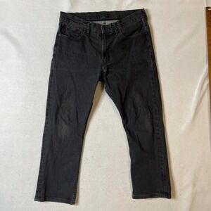 Polo Ralph Lauren Mens Black Denim Jeans Size 36x30 Faded‎ Straight Leg